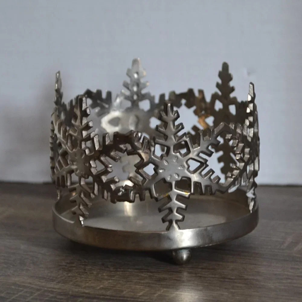Metal Snowflake Candle Holder